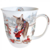 Karácsonyi mintás porcelán bögre - Keeping Warm