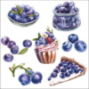 Blueberries papírszalvéta 33x33cm, 20db-os