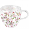 Spring blossom white duplafalú borosilicate üvegcsésze