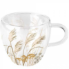 Duplafalú borosilicate üvegcsésze - 250ml - Waving grass