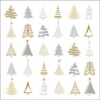 Christmas tree doodles silver papírszalvéta 33x33cm, 20db-os