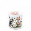 Kittens in flower field átvilágítós gyertya 8x7,5cm