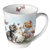 Kittens in flower field porcelán bögre 400ml