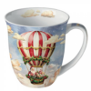 Karácsonyi porcelán bögre - 400ml - Santa's air balloon