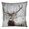 Textil párnahuzat 45x45cm, polyester, szarvas havas tájon