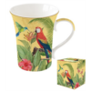 Porcelán bögre 360ml dobozban, Exotic Paradise