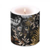 Átvilágítós gyertya - 10x10cm - Luxury Leaves black
