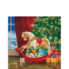 Krácsonyi papírszalvéta - 25x25cm, 20db-os - Wooden rocking horse