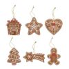 Mézeskalács Karácsonyi mintás porcelán díszek - Gingerbread