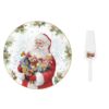 Karácsonyi porcelán tortatál lapáttal - 32cm