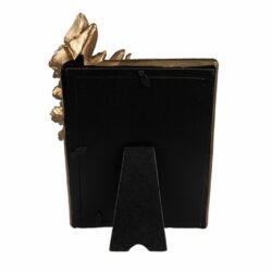 Képkeret mélyzöld, arany színű virág-pillangó dekorral