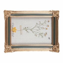 Zöld-arany színű sarokdíszes képkeret