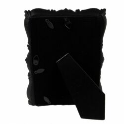 Fekete sarokdíszes, virágos képkeret