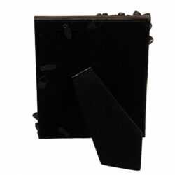 Fekete képkeret virágos, arany antikolással