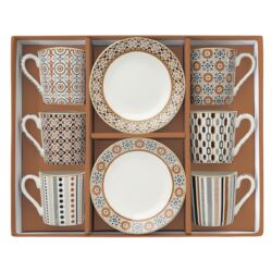 Porcelán kávéscsésze szett - 100ml - Coffee Mania, Geoethnic