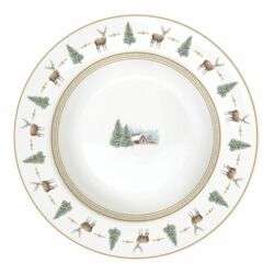 Karácsonyi porcelán mélytányér White Forest