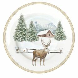 Karácsonyi porcelán desszert tányér White Forest