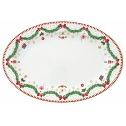 Karácsonyi porcelán ovális tálca Magie de Noel