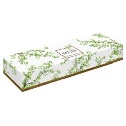 Porcelán 3db-os tálkaszett akácfa tálcán - 40x10,5cm - Natura