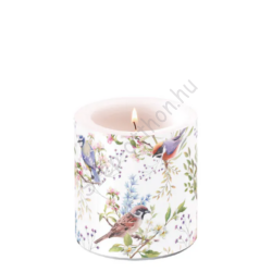 Busy birds átvilágítós gyertya 8x7,5cm