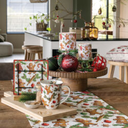 Karácsonyi átvilágítós gyertya 10x10xcm Gingerbread cookies