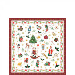 Ornaments All Over red papírszalvéta 25x25cm, 20 db-os