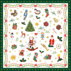 Ornaments All Over green papírszalvéta 33x33cm, 20 db-os