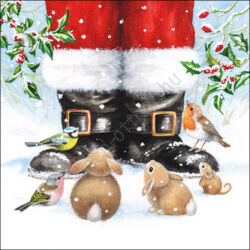 Karácsonyi papírszalvéta 33x33cm, 20db-os - Looking up to santa