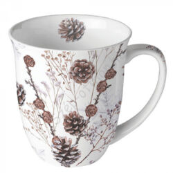 Porcelán bögre - 400ml - Pine Cones