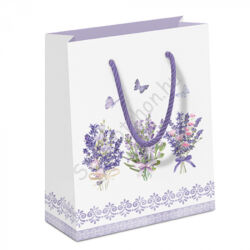 Levendula virágos papír ajándéktáska 22x9x23cm Lovely lavender