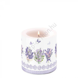 Levendula virágos átvilágítós gyertya 8x7,5cm Lovely lavender