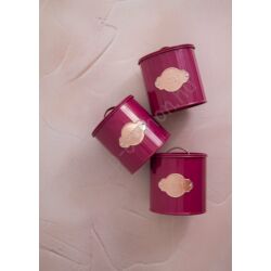 Tea Kávé Cukor tárolódoboz szett - Burgundi