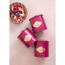 Tea Kávé Cukor tárolódoboz szett - Burgundi