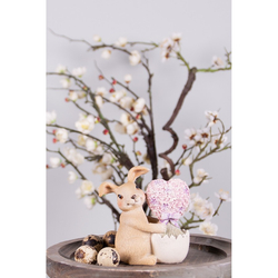 Húsvéti dekorációs - Nyuszi szív alakú virágcsokorral