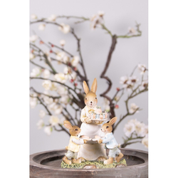 Húsvéti dekoráció - Nyuszimama gyereknyuszikkal és répatortával