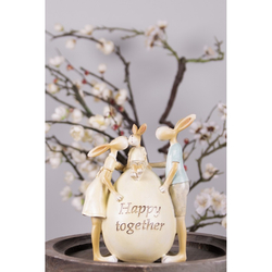 Húsvéti dekoráció - Nyuszicsalád tojással