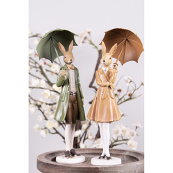 Húsvéti dekoráció - Zöld kabátos nyúl esernyővel