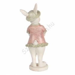 Húsvéti dekoráció - Fehér nyuszilány rózsaszín ruhában
