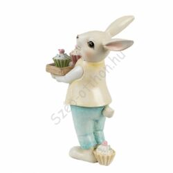 Muffint kínáló nyuszifigura - Húsvéti dekoráció
