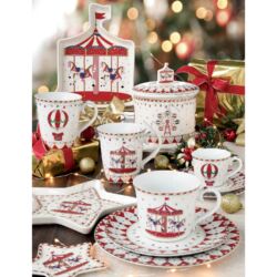 Porcelán fenyőtálca - 21x16cm - Christmas Wonderland
