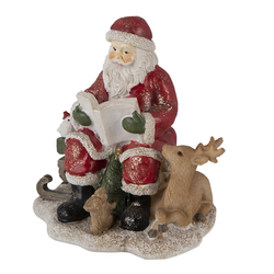 Mesélő mikulás állatokkal vintage karácsonyi dekorációs