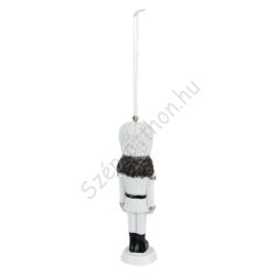 Karácsonyi fehér diótörő dekorációs figura - 13cm