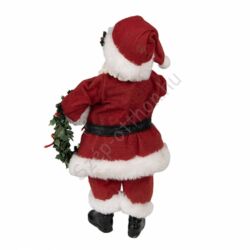 Télapó koszorúval, műanyag dekorfigura - 28cm
