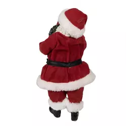 Textilruhás Mikulás manófigurával - Karácsonyi dekoráció - 28cm