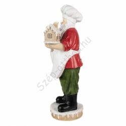 Télapó mézeskalács házikóval - 59cm - Karácsonyi dekorációs figura
