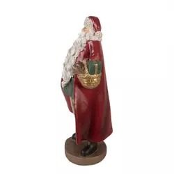 Mikulás kis kosárral - 23cm - Karácsonyi dekorációs figura