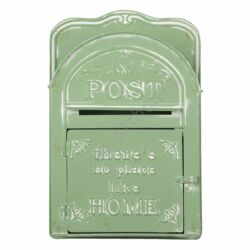 Antikolt mentazöld domború díszes fém postaláda