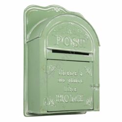 Antikolt mentazöld domború díszes fém postaláda