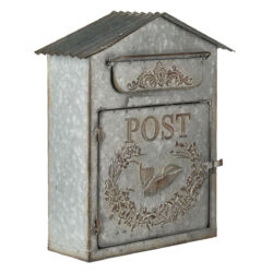 Antikolt fém madaras háztetős postaláda
