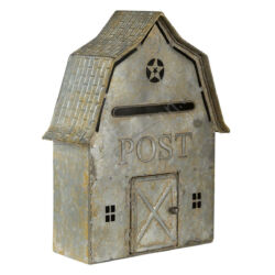 Antikolt fém házikó alakú postaláda
